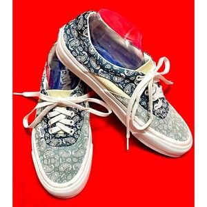 Vans Acer Ultra Cush Blue Sneakers Bandana Paisley Low Tops Lace Shoes M9 W10.5